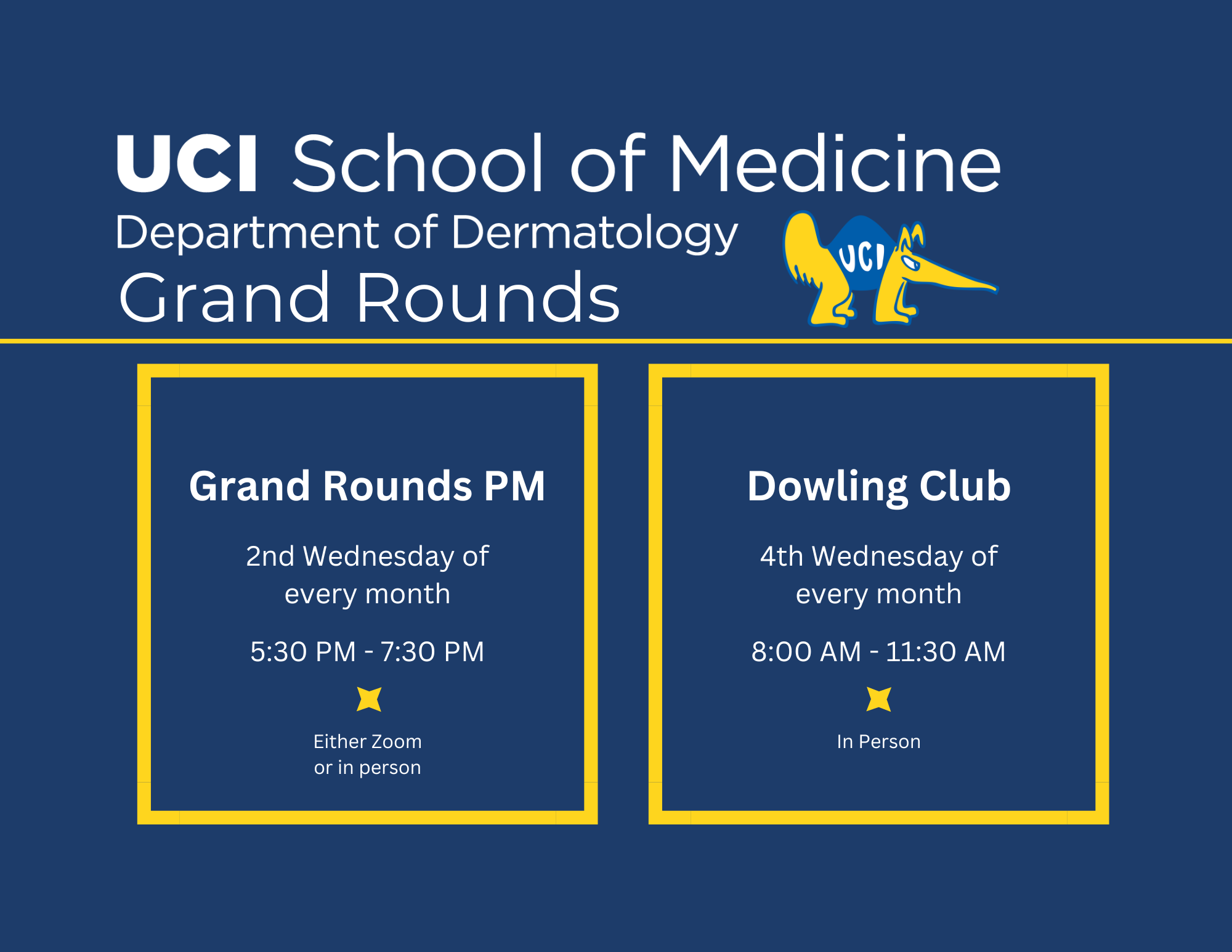 Grand Rounds PM & Dowling Club events graphic